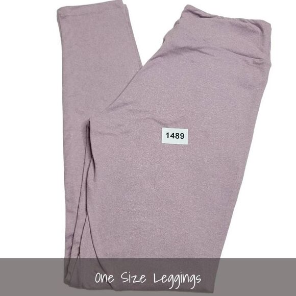 LuLaRoe OS One Size Solid Leggings Heathered Lilac NEW - Picture 1 of 1